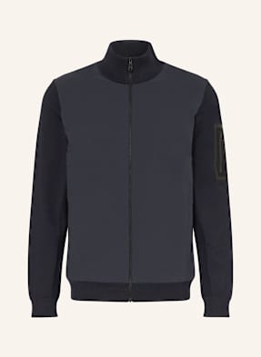 Boss Strickjacke Momentum Im Materialmix Mit Merinowolle blau