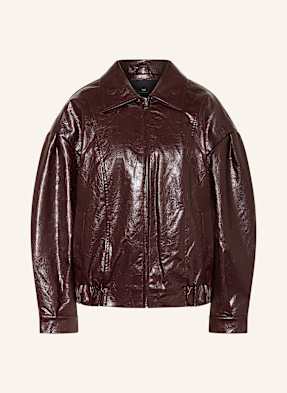 Withblack Blouson Gilian V Koženém Vzhledu tmavě hnědá