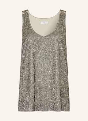 Riani Jerseytop Mit Glitzergarn braun