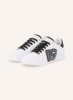 Dolce & Gabbana Sneaker Portofino Light Strobel Mit Schmucksteinen weiss