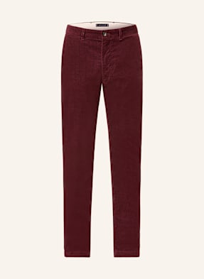 Tommy Hilfiger Manšestrové Chino Kalhoty Denton Straight Fit tmavě červená