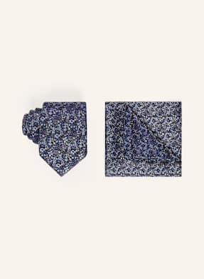 Paul Set: Krawatte Und Einstecktuch blau