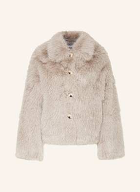 Mrs & Hugs Kunstpelz-Jacke grau