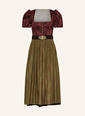 Gottseidank Dirndl Laura tmavě červená / zelená / černá