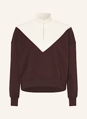 Sweaty Betty Mikinový Troyer tmavě hnědá / režná
