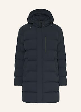 Woolrich Péřový Kabát S Odnímatelnou Kapucí tmavě modrá