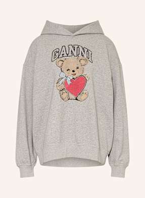 Ganni Oversized Mikina S Kapucí šedá