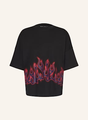Palm Angels Oversized Tričko Flames černá