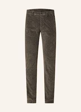 Mason's Manšestrové Chino Kalhoty Extra Slim Fit olivová