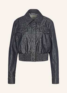 Fendi Cropped Džínová Bunda modrá