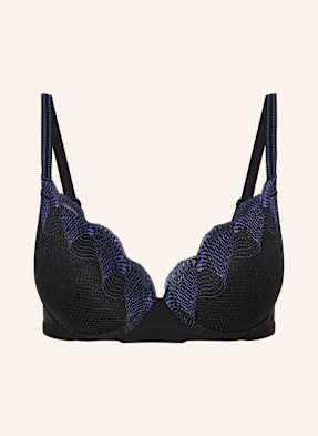 Triumph Push-Up Podprsenka Comfort Glam černá / modrá
