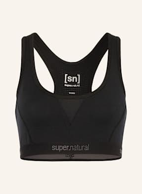 Super.Natural Sportovní Podprsenka tundra220 Semplice S Merino Vlnou černá