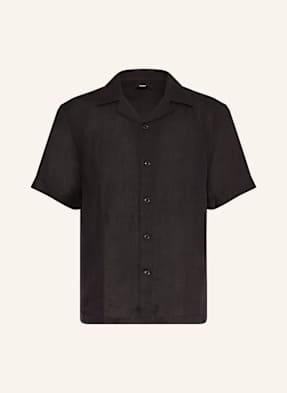 Reiss Košile Resort Beldi Relaxed Fit Ze Lnu černá