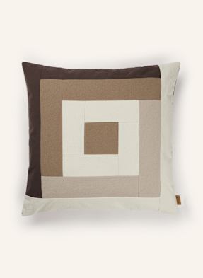 Ferm Living Ozdobný Povlak Na Polštář Border Patchwork tmavě hnědá / černošedá / krémová