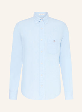Gant Hemd Regular Fit Mit Leinen blau