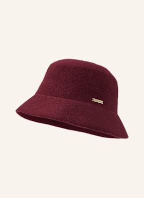 Seeberger Klobouk Bucket Hat tmavě červená