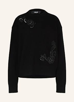 Versace Pullover Mit Pailletten schwarz
