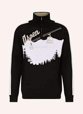 We Norwegians Svetr Troyer Afterski Z Merino Vlny černá / světle šedá / světle hnědá
