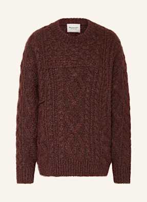 Marant Étoile Oversized Svetr Deotille hnědá / tmavě červená