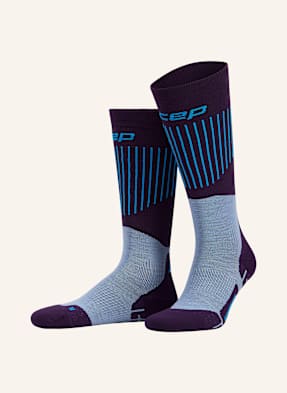Cep Lyžařské Ponožky Ultralight Compression - Tall 3.0 tmavě fialová / modrá