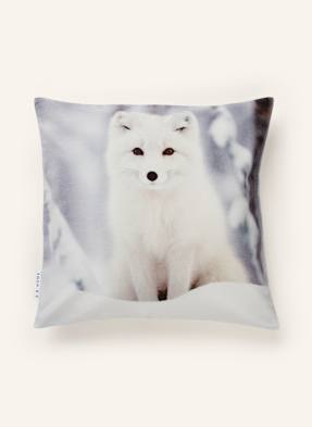 Eb Home Ozdobný Povlak Na Polštář White Fox Ze Sametu světle šedá / černošedá / krémová