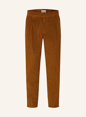 Brax Manšestrové Kalhoty Tino Relaxed Tapered Fit hnědá