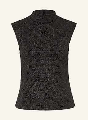 Hugo Top Daired Mit Glitzergarn schwarz