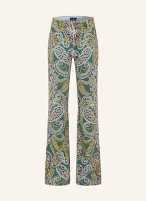 Etro Flared Leg Džíny x0890 print on green base