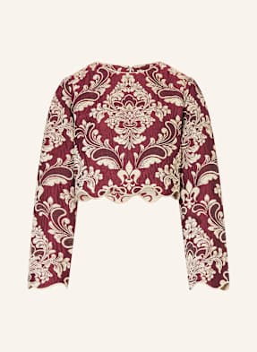 Farm Rio Cropped Top Z Žakáru tmavě červená / režná