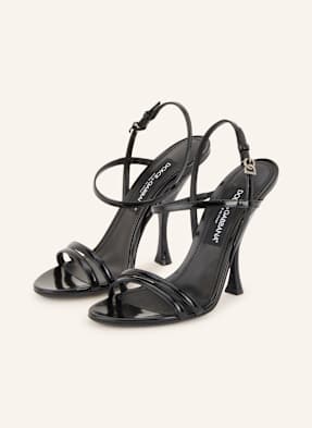 Dolce & Gabbana Lack-Sandaletten schwarz