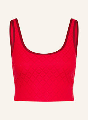 Lululemon Cropped Top Textured Mesh červená / tmavě červená