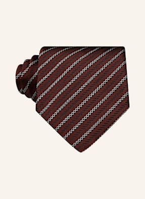 Zegna Kravata tmavě červená / světle šedá / černá
