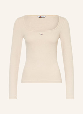 Tommy Jeans Tričko S Dlouhým Rukávem béžová