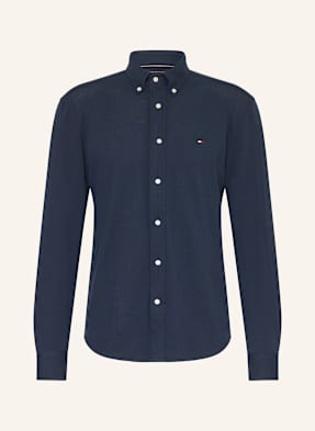 Tommy Hilfiger Košile S Piké Vzorem, Regular Fit tmavě modrá