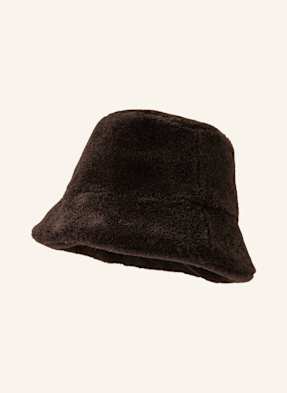 Juvia Klobouk Bucket Hat Kim Z Umělé Kožešiny tmavě hnědá