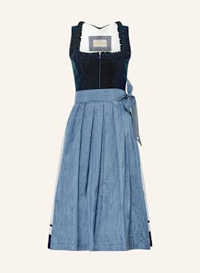 Alpenherz Dirndl Rosalie S Třpytivou Přízí tmavě modrá / světle šedá
