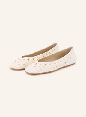 Marc Cain Ballerinas Mit Nieten weiss