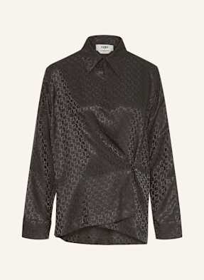 Fendi Halenka Camicia Chess Z Hedvábí tmavě hnědá