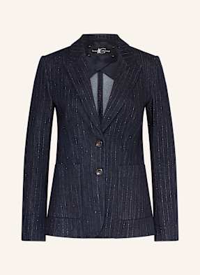 Luisa Cerano Blazer In Jeansoptik Mit Glitzergarn blau