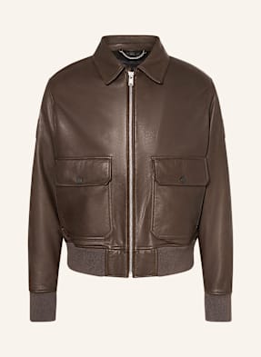Belstaff Kožená Bunda Pilot olivová