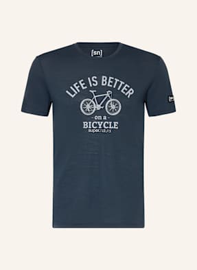 Super.Natural Tričko Better Bike S Příměsí Merino Vlny tmavě modrá