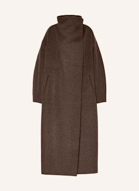 The Frankie Shop Oversized Vlněný Kabát Leroy tmavě hnědá