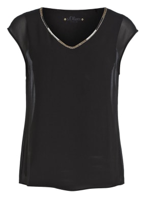 s.Oliver BLACK LABEL Shirt mit Perlenbesatz