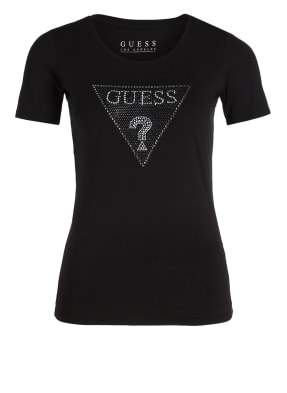 GUESS T-Shirt mit Strasssteinbesatz 