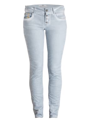 COCCARA Jeans mit Paillettenbesatz