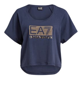 EA7 EMPORIO ARMANI T-Shirt LOGO SERIES mit Schmucksteinbesatz