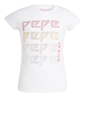 Pepe Jeans T-Shirt PEACE mit Schmucksteinbesatz