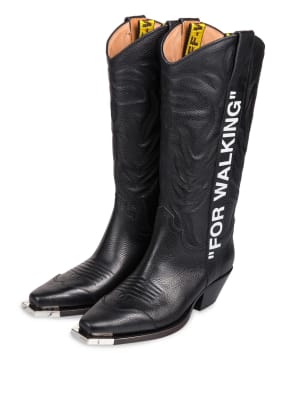Off-White Cowboy Boots "FOR WALKING"