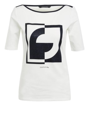 comma T-Shirt mit Schmucksteinbesatz