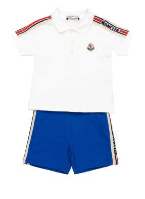 MONCLER enfant Set: Piqué-Poloshirt und Shorts mit Galonstreifen